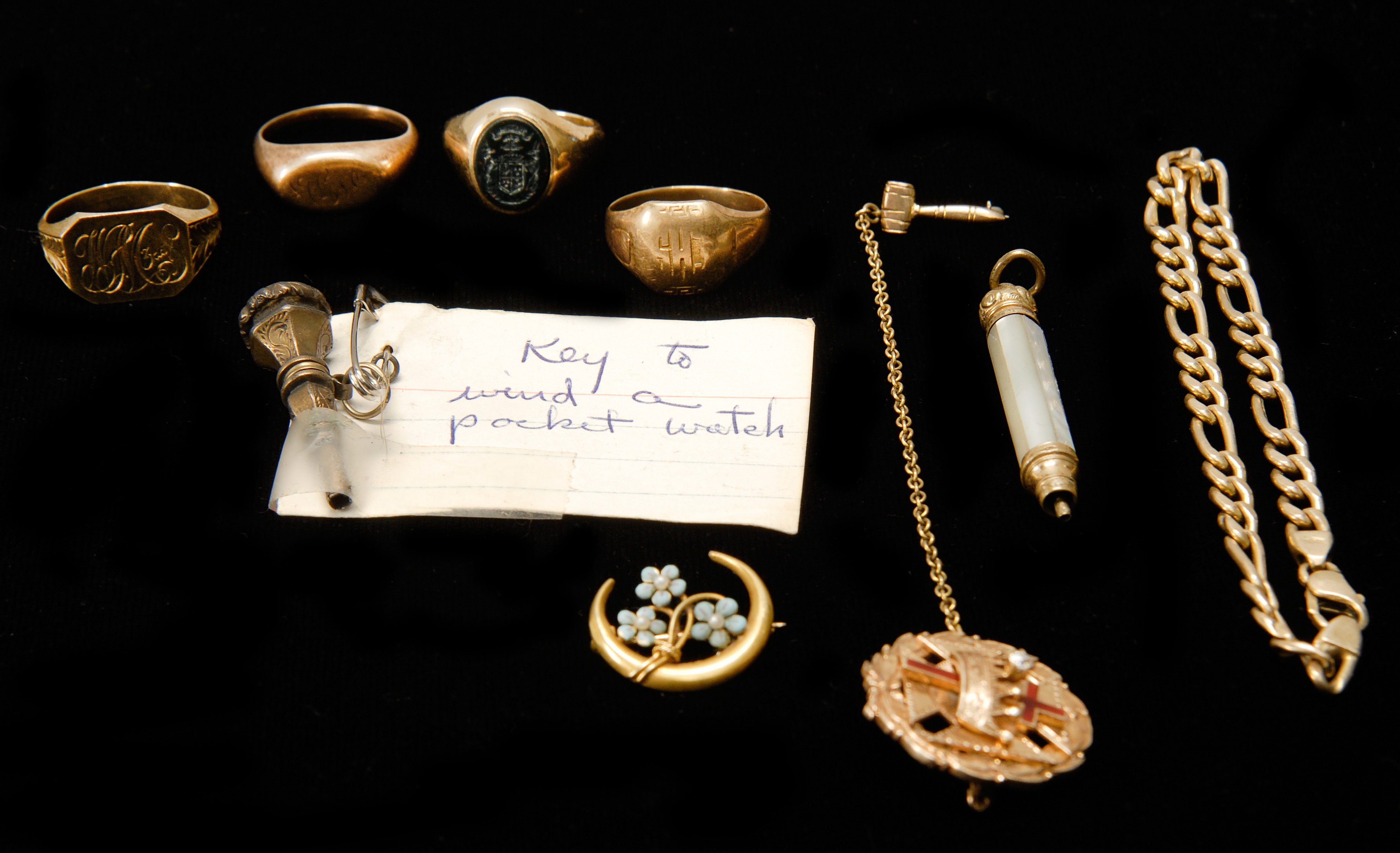 Appraisal: LOT OF ASSORTED GOLD JEWELRY ETC Including two kt gold