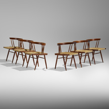 Appraisal: George Nakashima GRASS-SEATED CHAIRS SET OF SIX Nakashima StudioUSA American