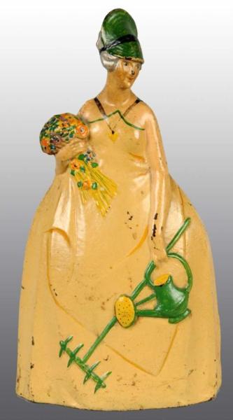 Appraisal: Cast Iron Mary Quite Contrary Doorstop Description Numbered Depicts Mary