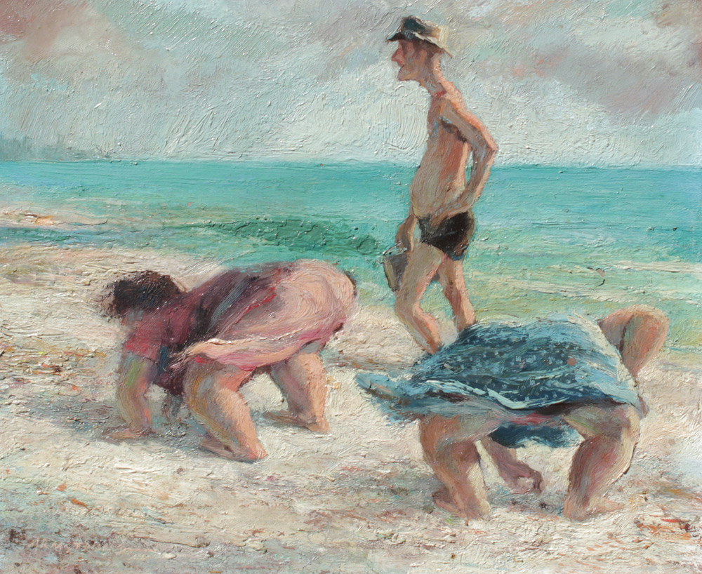 Appraisal: ARMSTRONG Victor American th Century Beach Combers Oil Masonite ''