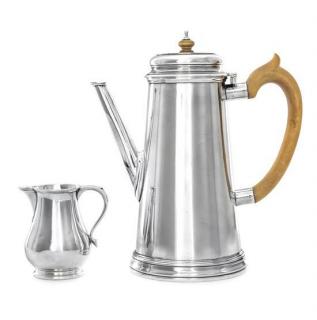 Appraisal: An English Silver Coffee Pot and Creamer Walter H Wilson