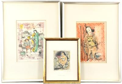 Appraisal: Junsuke Watarai Japanese b Three color etchings by the contemporary