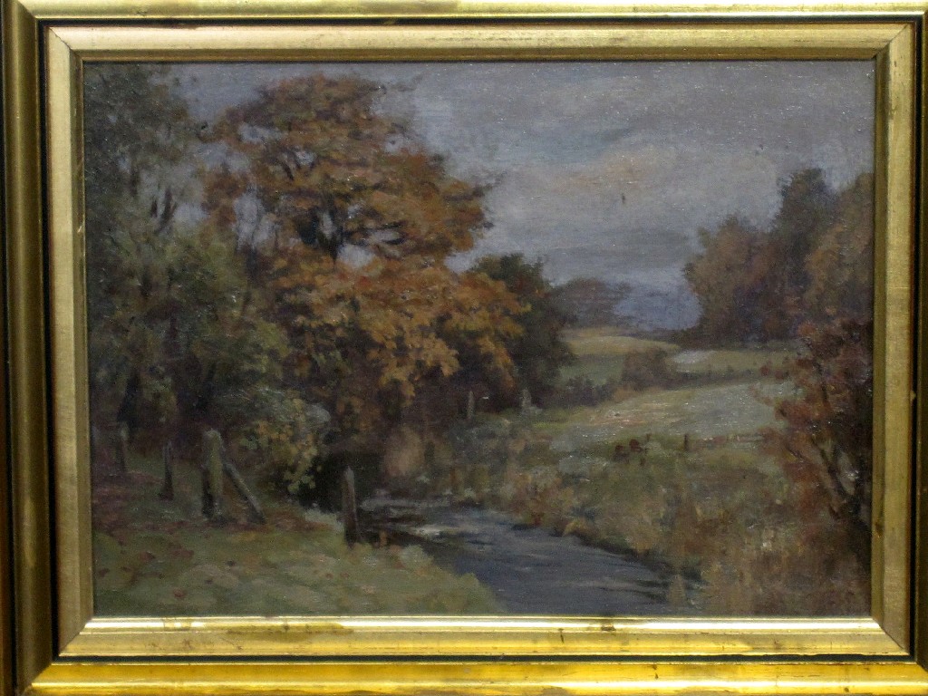 Appraisal: Oil on board 'September' unsigned and inscribed verso