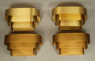 Appraisal: Set PROGRESS LIGHTING Gold Aluminum Wall Sconce Set PROGRESS LIGHTING