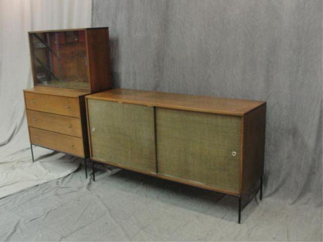 Appraisal: Piece Midcentury Unit on Metal Legs From a Queens NY