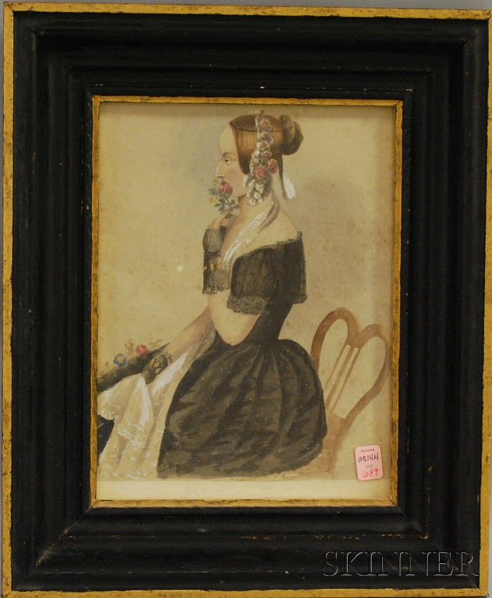 Appraisal: American School th Century Portrait of a Woman Seated in