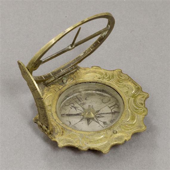 Appraisal: EQUATORIAL COMPASS AND SUNDIAL Baroque signed AND VOGLER Andreas Vogler