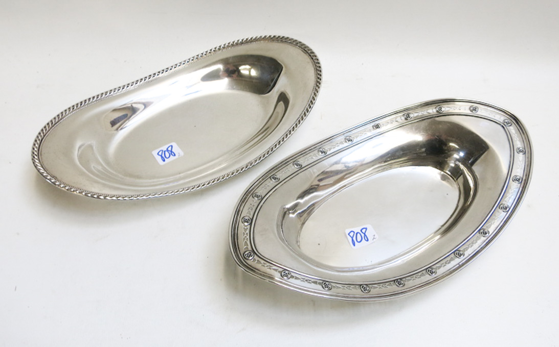 Appraisal: TWO STERLING SILVER BREAD TRAYS one by Frank M Whiting