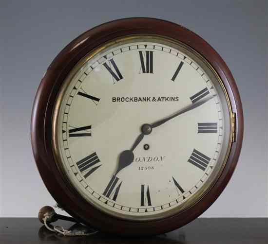 Appraisal: A Victorian mahogany wall timepiece with painted Roman dial signed