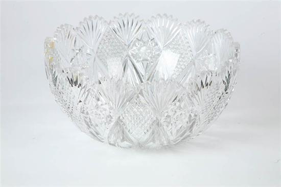 Appraisal: HAWKES CUT GLASS PUNCH BOWL Large bowl with hobstar diamond