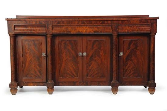 Appraisal: LATE CLASSICAL SIDEBOARD American nd quarter- th century mahogany and