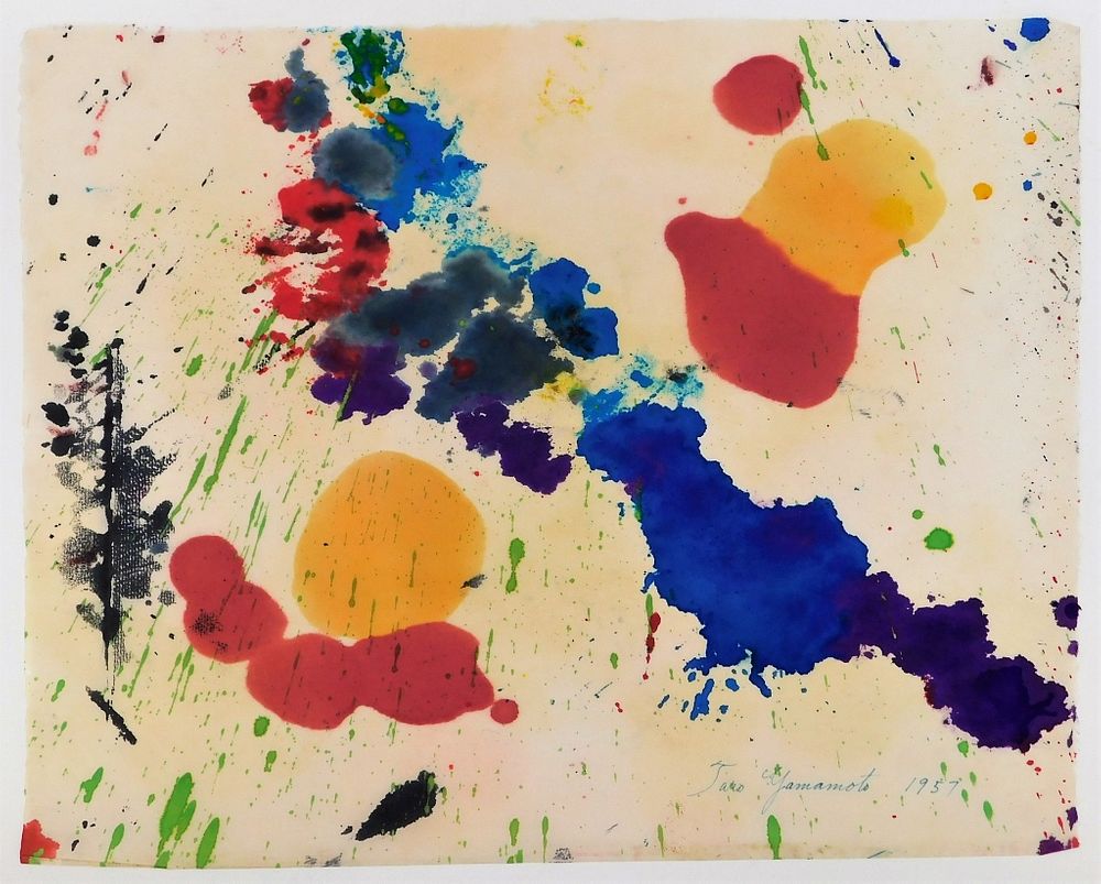 Appraisal: Taro Yamamoto Abstract Expressionist WC Painting California Connecticut New York