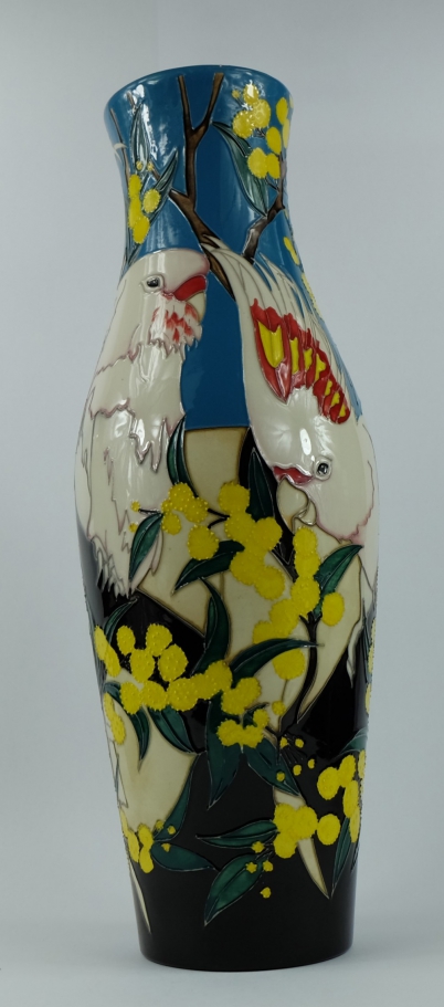 Appraisal: Moorcroft vase decorated in the Major Mitchell Cockatoo design by