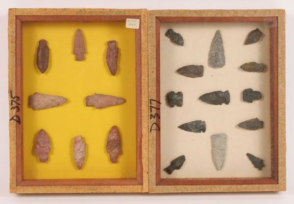 Appraisal: Two frames D with arrowheads from Macon GA and D