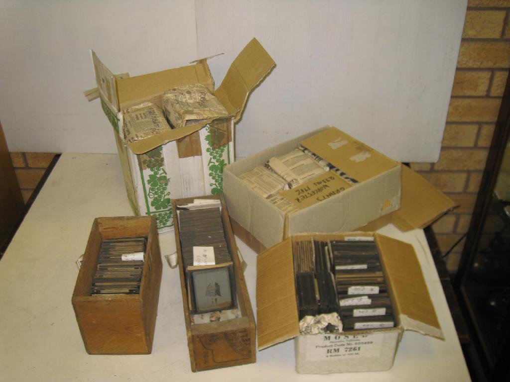 Appraisal: Five boxes of various Lantern Slides