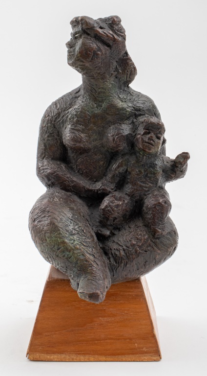 Appraisal: CHAIM GROSS MOTHER AND CHILD BRONZE SCULPTURE Chaim Gross American