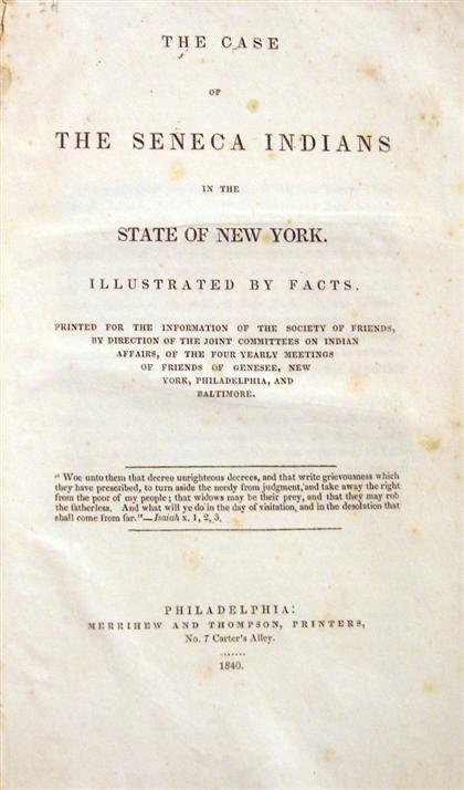 Appraisal: vol Native Americans The Case of The Seneca Indians in