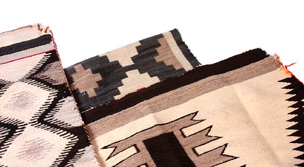 Appraisal: Three Navajo rugs sizes approximately in x ft in ft