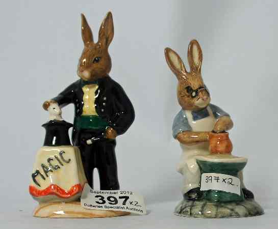 Appraisal: Royal Doulton Bunnykins figures Master Potter DB and Magician DB