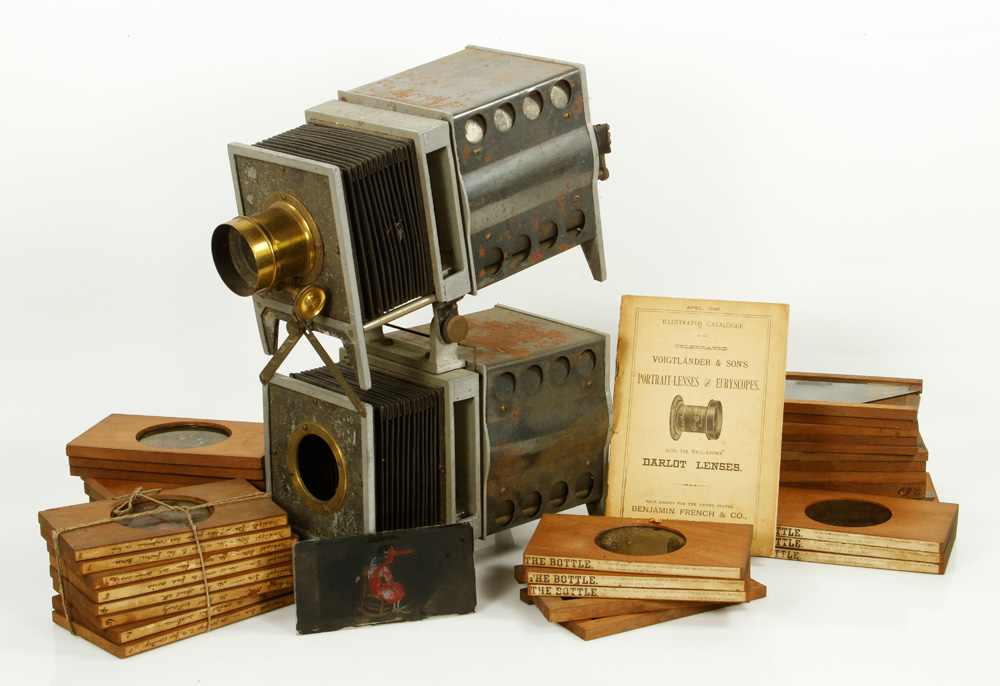 Appraisal: - Early Magic Lantern with Slides Early magic lantern with