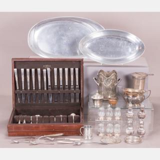 Appraisal: A Miscellaneous Collection of Silver Plated Flatware and Serving Items