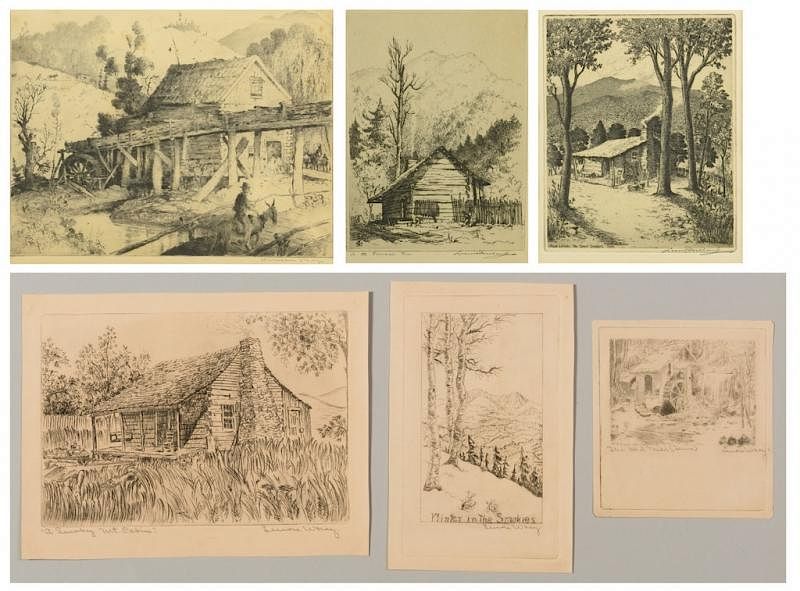 Appraisal: Smoky Mtn Etchings Cady Pescheret and Wray Group of etchings