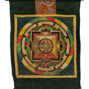 Appraisal: A Tibetan Thangka of Mandala Image x in x cm