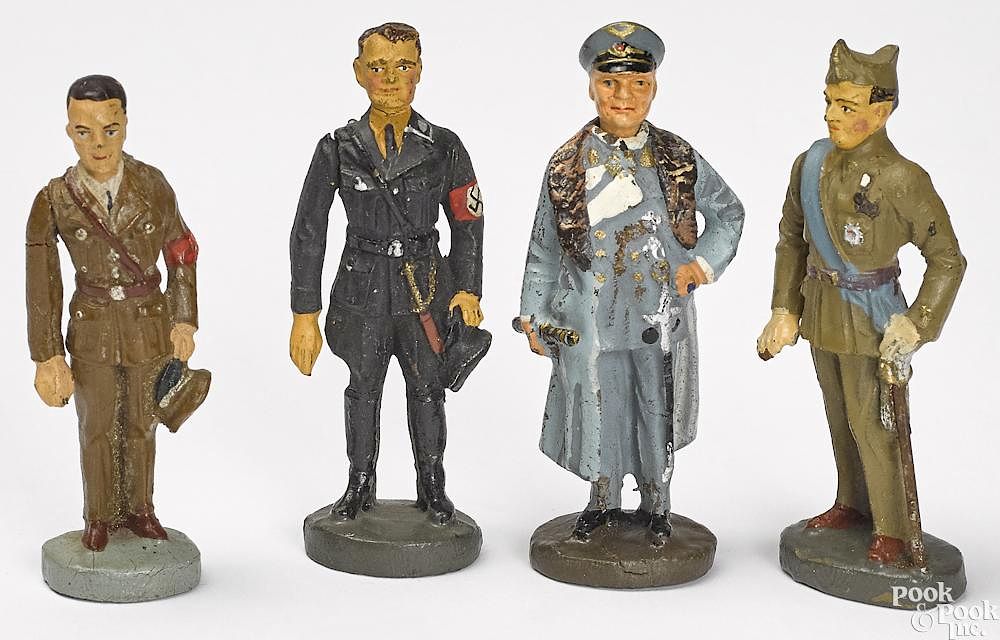 Appraisal: Four Elastolin personality soldiers Four Elastolin painted composition personality soldiers