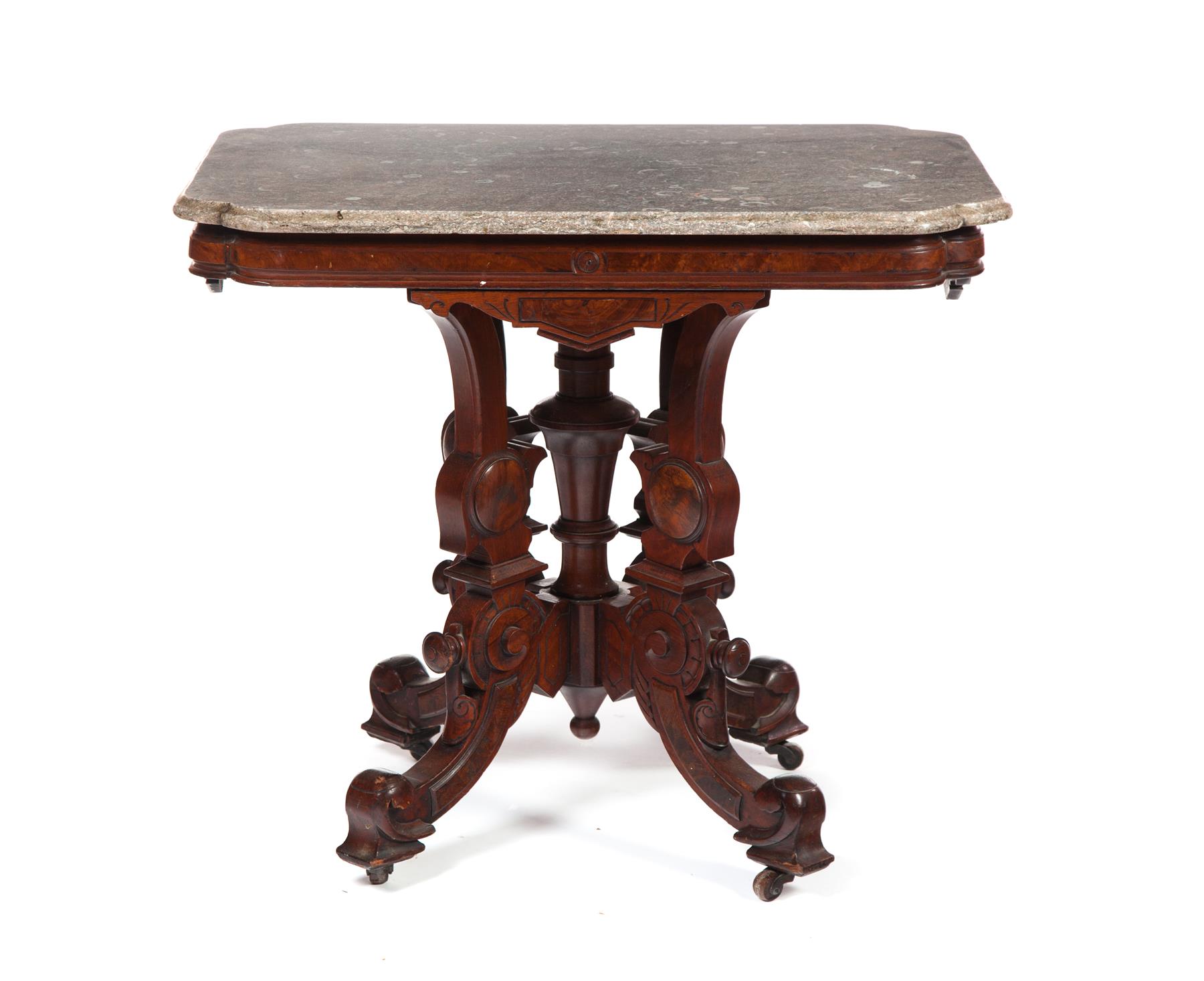 Appraisal: VICTORIAN MARBLE TOP PARLOR TABLE American rd quarter- th century