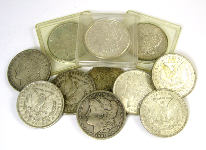 Appraisal: ELEVEN U S SILVER MORGAN DOLLARS -S -O -O -P