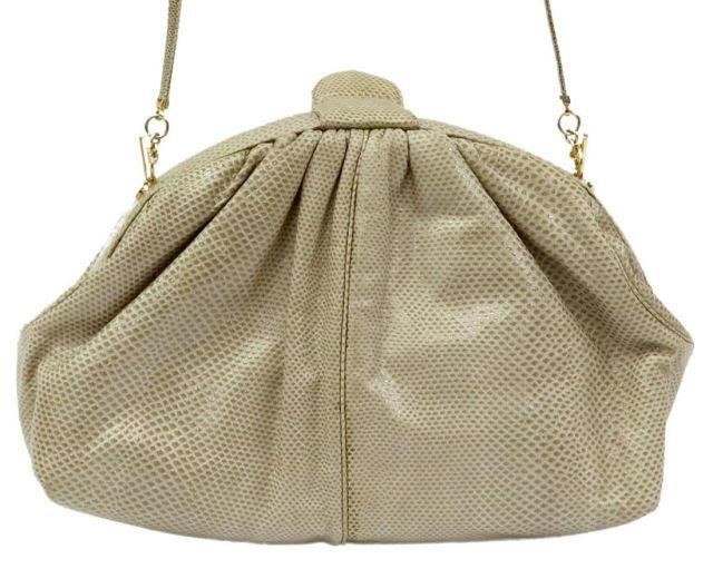 Appraisal: Judith Leiber snakeskin evening bag interchangeable snakeskin or gold link