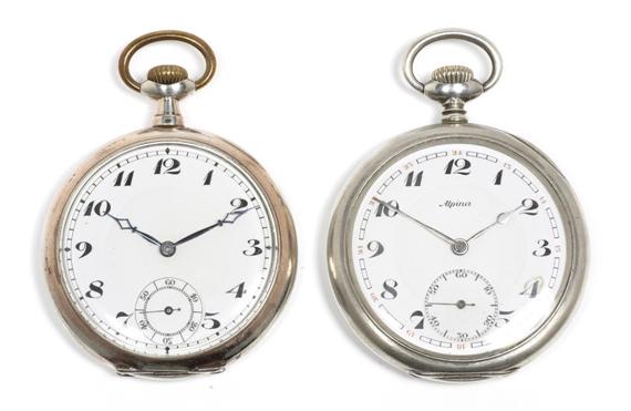 Appraisal: A LOT OF POCKET WATCHES ALPINA AND ENICAR ca Silver