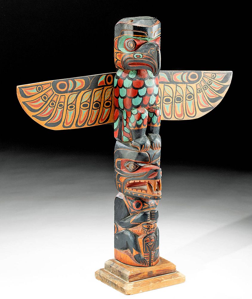 Appraisal: Northwest Coast Cedar Totem Pole ca s North America Northwest