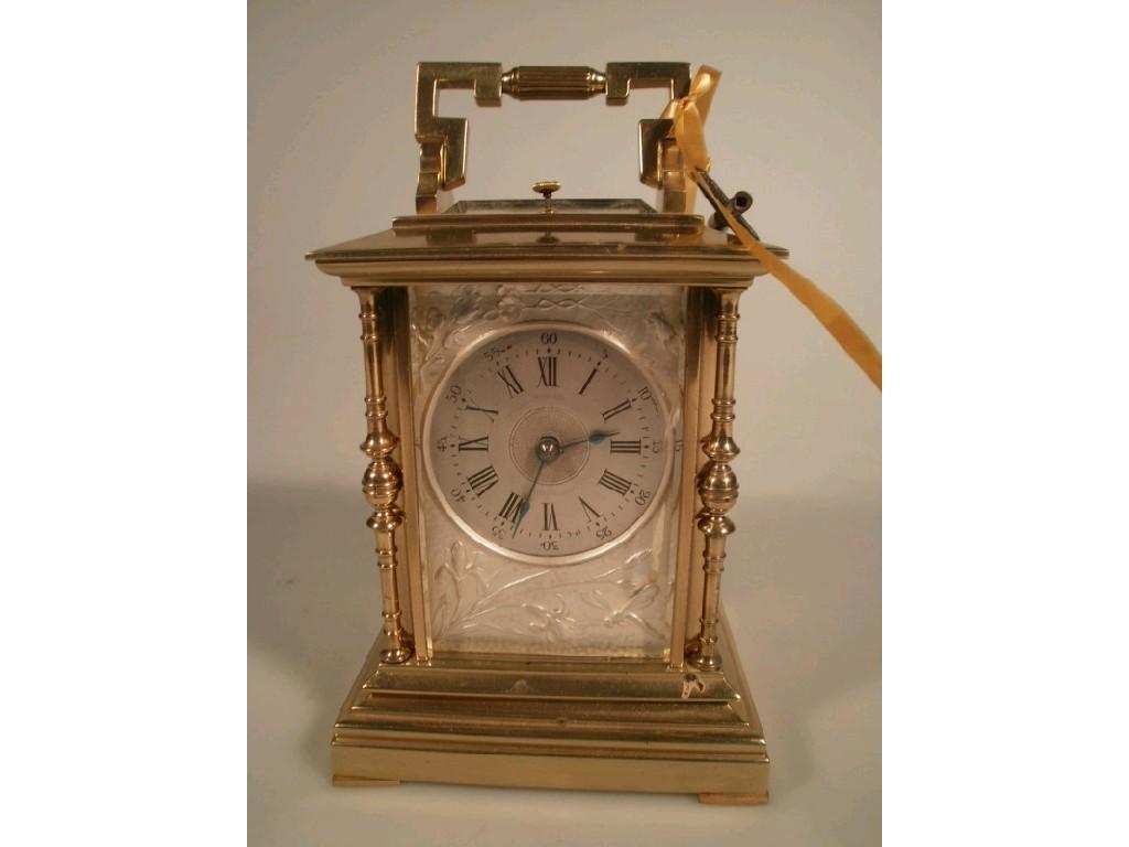 Appraisal: A late th early thC day repeater carriage clock in