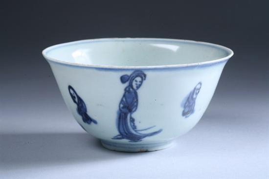 Appraisal: CHINESE BLUE AND WHITE PORCELAIN BOWL Ming Dynasty late th