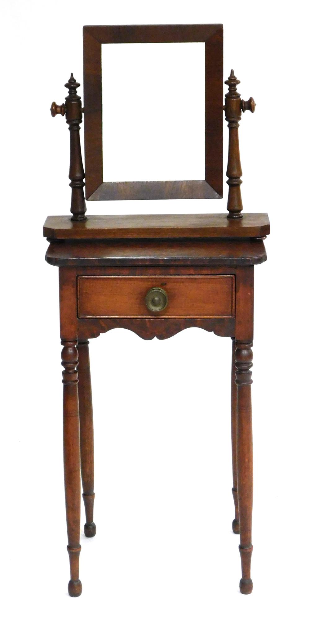 Appraisal: Federal Period single drawer stand and shaving mirror details include