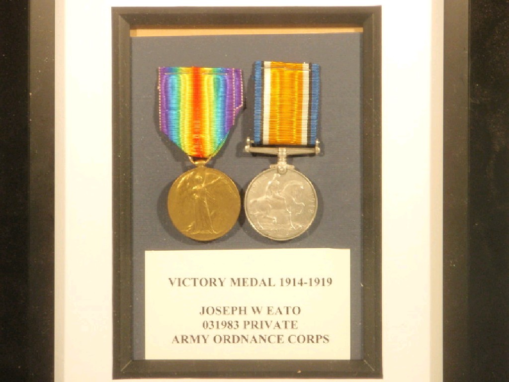 Appraisal: WWI war medal and victory medal for J W Eato