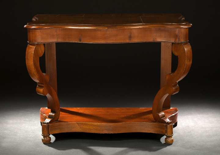 Appraisal: Italian Walnut Side Table late th century the shaped top