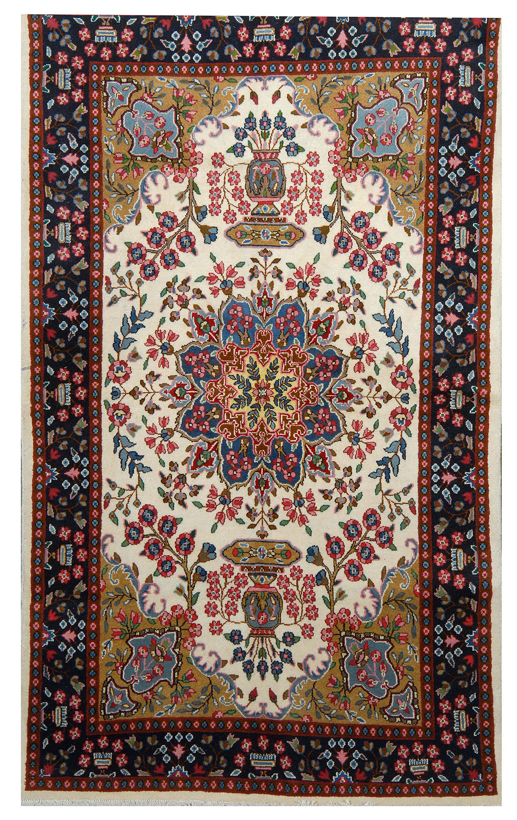 Appraisal: ORIENTAL RUG KIRMAN ' x ' Green flower branches at