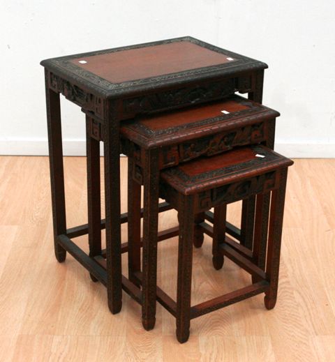 Appraisal: A nest of three th century side tables circa the