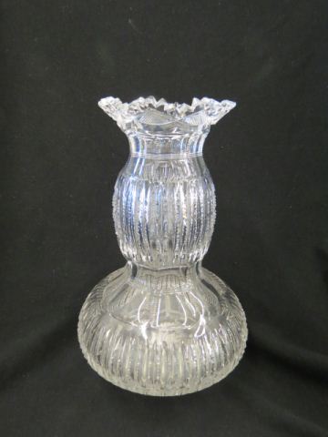 Appraisal: Cut Glass Vase signed Strausbrilliant period double pinch flower center