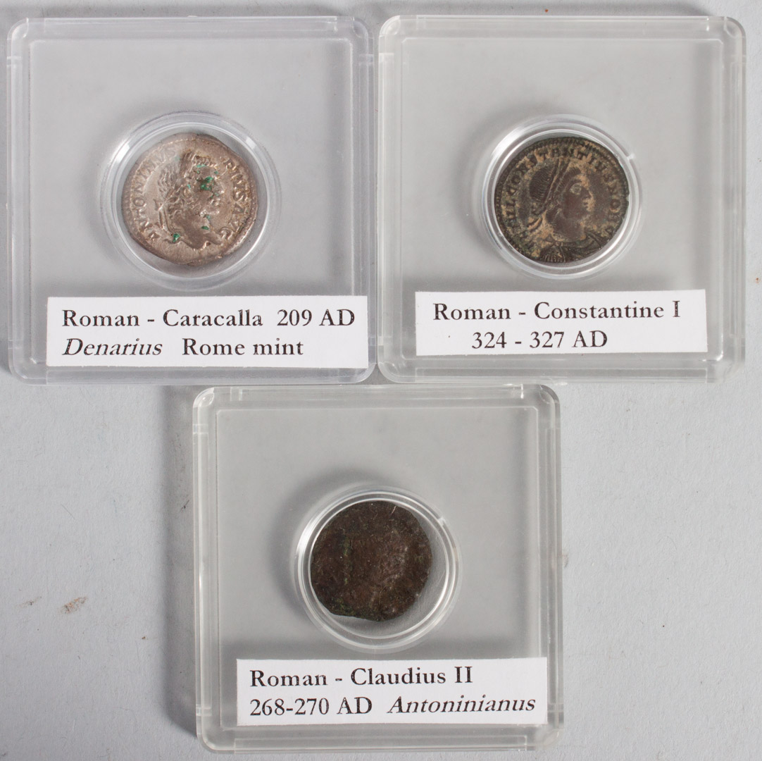 Appraisal: Ancient Coins Roman silver and copper coins comprising billon denarius