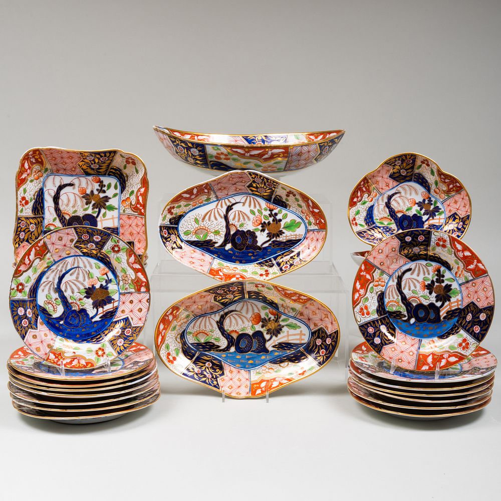 Appraisal: Coalport Porcelain Part Dessert Service in the 'Rock and Tree'