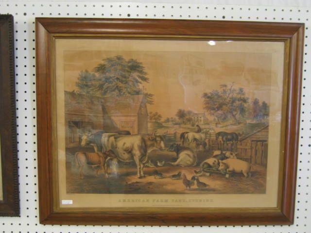 Appraisal: Currier Ives Print American Farm Yard Evening