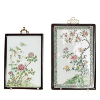 Appraisal: Chinese famille verte porcelain plaques Chinese famille verte porcelain plaques