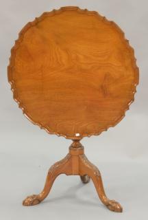 Appraisal: Custom mahogany pie crust tip table ht in dia in