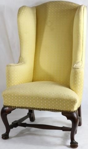 Appraisal: EARLY TH CENTURY CHILD'S QUEEN ANNE STYLE WINGCHAIR PADFOOT TURNED