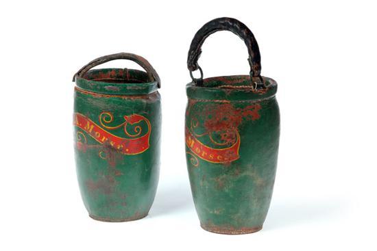 Appraisal: TWO FIRE BUCKETS Attributed to Rutland County Vermont th century