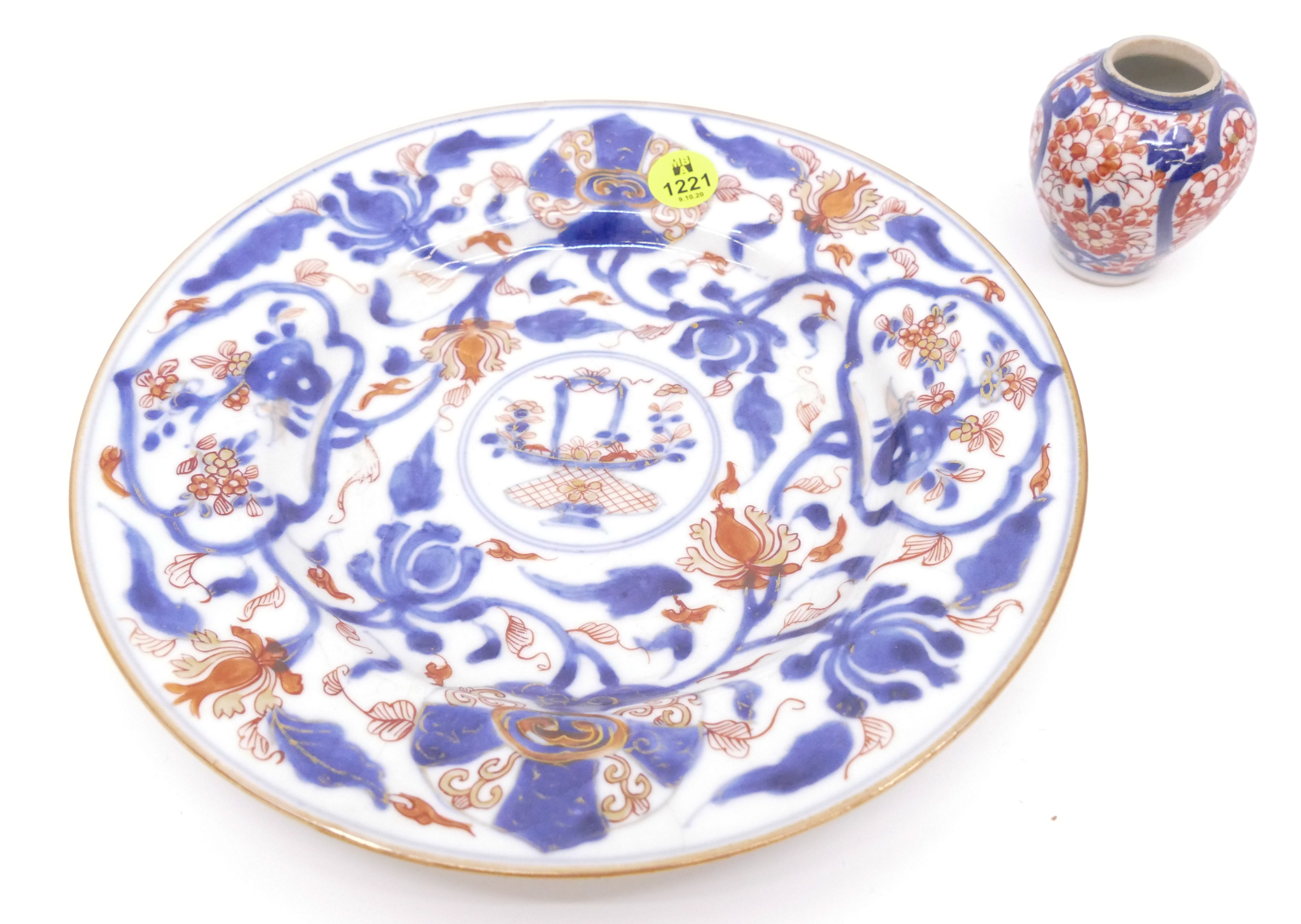 Appraisal: pc Chinese Qing Imari Porcelain Plate and Small Jar