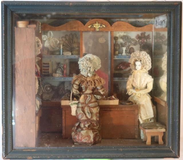 Appraisal: EARLY TH CENTURY SHADOWBOX FRAMED DIORAMA OF A TH CENTURY